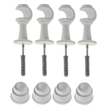 Imagem de Kit 4 Suporte para Varao Cortina com Ponteira 28mm - Imbuia, Branco ou