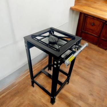 Imagem de Fogão Industrial 1 Bocas Alta Pressão Preto Queimador Ferro F1 - JME M