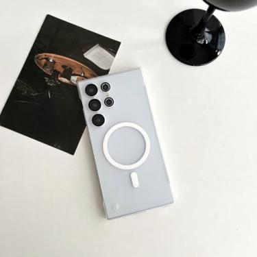 Imagem de Capa de telefone fina sem moldura para Samsung Galaxy S24 S23 S22 Ultra 24 Plus, capa de telefone transparente de plástico ultrafino e transparente, T4, para S24Ultra