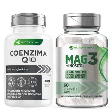 Imagem de Kit Mag3 Dimalato Taurato Quelato + Coenzima Q10 Ubiquinol 120Cáps - e