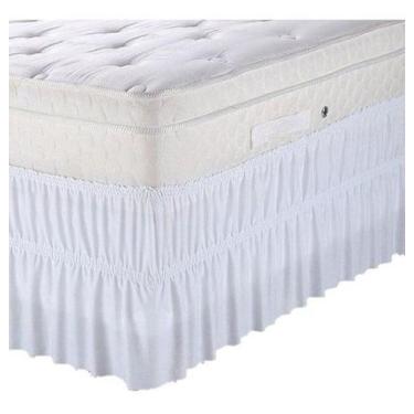 Imagem de Saia de Cama Box MILÃO Tamanho King Cor 08: Branco - LOVE4HOME
