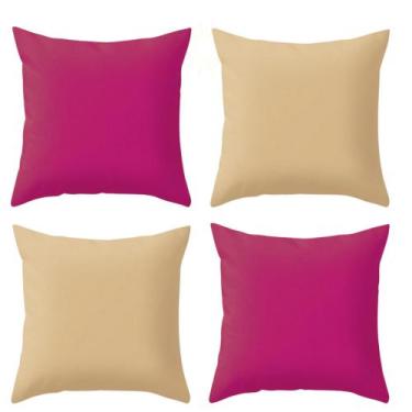 Imagem de Kit 4 Capas Lisas Cores Variadas Para Sala Sofá Luxo - Gabi Flor, Pinc