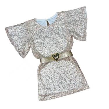 Imagem de Vestido Paetê Infantil Reveillon Meninas Lançamento Ano Novo - CAMARIM