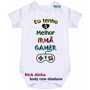 Imagem de body bebê eu tenho a melhor irmã do mundo cód 9016 - nick aloha, Branc
