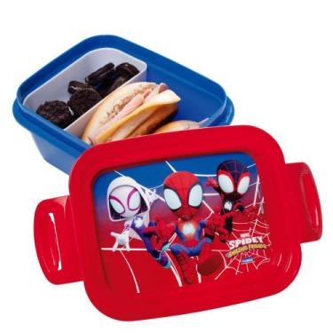 Imagem de Marmita Hermética 630 ml Plástico Trava Spidey Lancheira escola - Plas