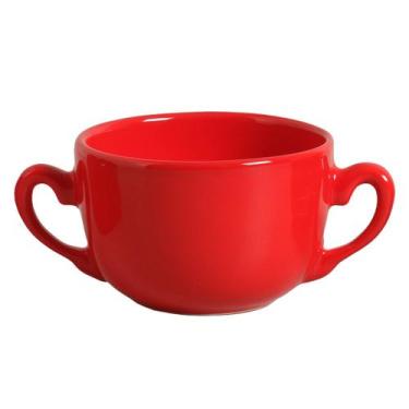 Imagem de Consumê Xícara Grande Cerâmica Duas Alças para Sopas Caldos Cumbuca Co