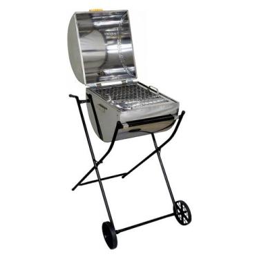 Imagem de Churrasqueira Garden Grill Inox Grelha e Carrinho 94x40x35cm - Ouro Mi