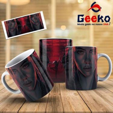 Imagem de Caneca Viúva Negra Black Widow Geeko, Branco, 325ml