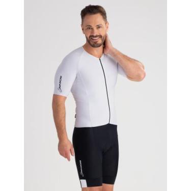 Imagem de Macaquinho Ciclismo Masculino Fit Pro Branco Savancini (4770-BR), G
