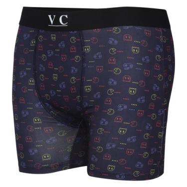 Imagem de Cueca Boxer Long Estampa Digital VC Pixel - Vitoria Compras, P, Azul