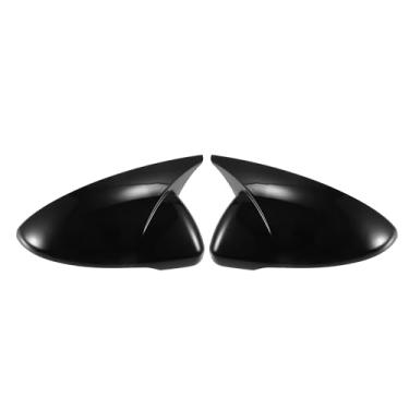 Imagem de X AUTOHAUX 1 par de capa de espelho lateral do motorista do lado do passageiro do carro com sobreposição preta brilhante para Kia Forte Cerato K3 2019 2020 2021 2022 2023 2024 Capas de proteção de