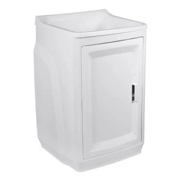 Imagem de Gabinete Com Tanque Para Lavanderia - 78x51x43cm - Branco - Astra
