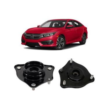 Imagem de Par Coxim Batente Dianteiro Honda Civic 2018 2019 2020 2021 - QualyKit