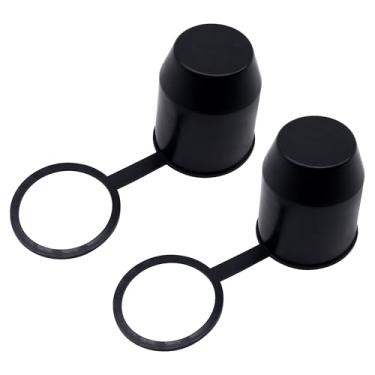 Imagem de HiSport Pacote com 2 capas universais de bola de engate de reboque com gancho - Tampa protetora de bola de reboque de 5 cm para trailer, caminhão, barco e caravana - Capa de barra de tração resistente