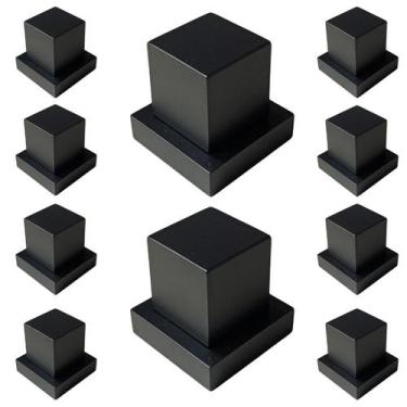 Imagem de Kit 10 Acabamento Metal Quadrado Registro Base Deca Preto - Montelar A