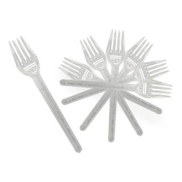 Imagem de Garfo Plástico Descartável p/ Sobremesa c/ 50un - Ultratalher