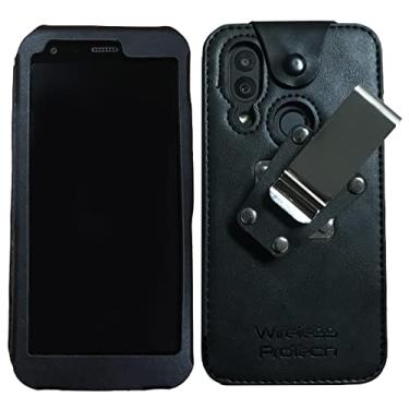 Imagem de Wireless ProTech Capa de couro com clipe de cinto de 4 posições compatível com CAT S62 e S62 Pro