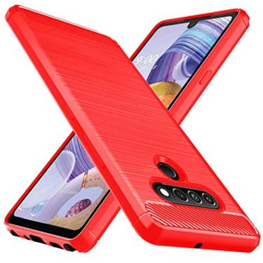 Imagem de Osophter Capa para LG Stylo 6, LG K71 Capa protetora de borracha TPU flexível com absorção de choque para LG Stylo 6 (vermelho)