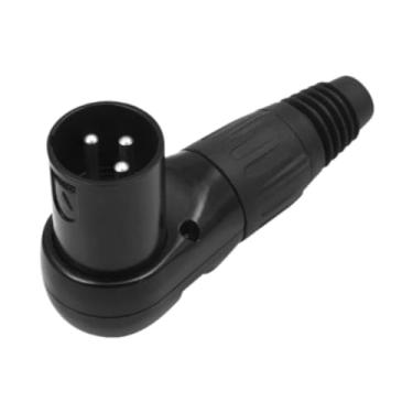 Imagem de Amagogo Conector de cabo xlr de ângulo reto, conector xlr de 3 pinos, 3 pinos xlr, plugue de áudio de alto-falante multidirecional, plugue de conector de, Macho