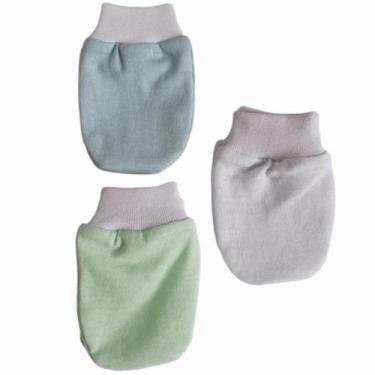 Imagem de Luvinha de bebê recém nascido kit com 3 pares malha  - Confecções Cast