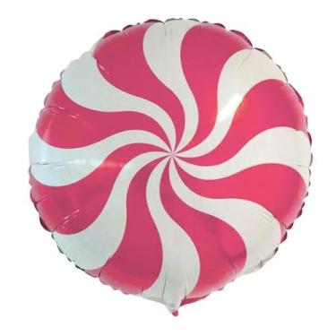 Imagem de Balão Microfoil Pirulito Rosa  - 1 unidade - 45cm (18'') - Balões São 