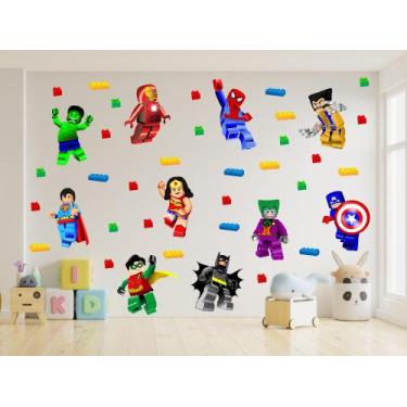 Imagem de Adesivo dos Vingadores Heróis Batman Homem Aranha Tamanho G - Adesivos