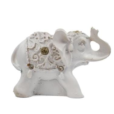Imagem de Escultura Elefante Branco 5 cm em Resina - Lua Mística - 100% Original
