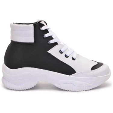 Imagem de Bota Tênis Cano Baixo Design Novo GTS, Branco, Preto, 39
