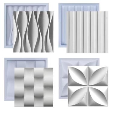 Imagem de Formas De Gesso 3D Cimento Molde Plástico Abs Placa Parede - Formas Ge