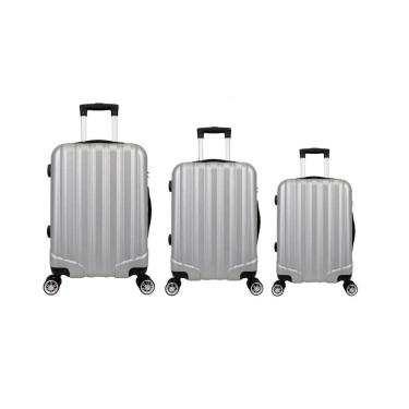Imagem de Kit Mala de Viagem abs 3 peças Adventure Fortt Prata - KMV01-PR
