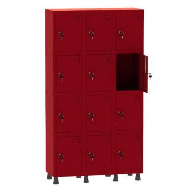 Imagem de Armário Guarda Volume Locker Roupeiro 3 Vãos 12 Portas Aço GRF503/12 V