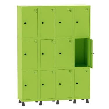 Imagem de Armário Guarda Volume Locker Roupeiro 4 Vãos 12 Portas Aço GRP504/12 V