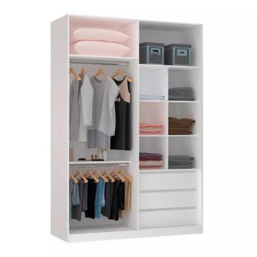 Imagem de Guarda Roupa Closet sem Porta 159,2cm 3 Gavetas, 2 Cabideiros, Maleiro