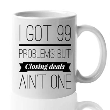 Imagem de Caneca de café Realtors 325 ml branca, I Got 99 presentes engraçados de agente imobiliário presentes de fechamento para corretores de imóveis presentes para investidores imobiliários