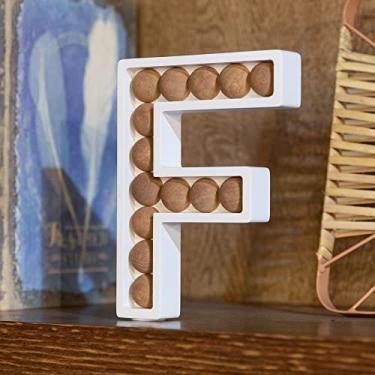 Imagem de COLLECTIVE HOME - Letras de madeira para decoração de parede, decoração de mesa em pé livre, placas decorativas de monograma, decoração de barra de iniciais com contas, sinal de palavras em bloco DIY