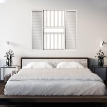 Imagem de Janela de Aluminio Veneziana de Correr 6 Folhas vidro Mini boreal 120x120 Mgm Branco