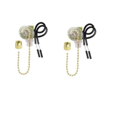 Imagem de HUAXRUI Interruptor de controle de luz de ventilador de teto, substituição para ventiladores de teto Hunter Hampton Bay Harbor Breeze, interruptor de luz liga/desliga (2, bronze ZE-109)