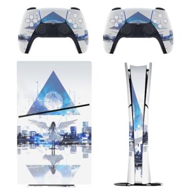 Imagem de Skin for PS5 Slim Digital Edition, capa adesiva para console e controle PlayStation 5, película protetora removível fácil de envolver acessórios para jogos, decalque capa completa - padrões artísticos
