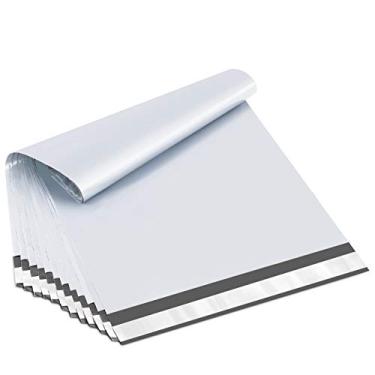 Imagem de Envelopes de envio premium de poliéster de 30,48 x 40,64 cm da UCGOU para envelopes de envio selados com tira autoadesiva à prova d'água e sacos postais à prova de rasgos, Branco, 12x16"