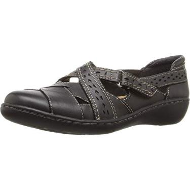 Imagem de Clarks Ashland Spin Q Mocassim feminino sem cadarço, Preto, 7.5 X-Wide