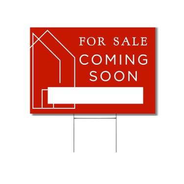 Imagem de Lashicorn Em Breve, Placa Imobiliária para Casa | Placa de Quintal de 12 X 17” com Estaca de Estrutura H, Casa Aberta de Dois Lados, Corretor Imobiliário À Venda Pelo Proprietário, Elegante, Vermelho,