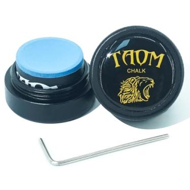 Imagem de TAOM Giz redondo para tacos de sinuca, giz de bilhar portátil com mini suporte magnético de giz de piscina, caixa de giz para bastão de bilhar, ferramenta de ponta de bilhar, acessórios de sinuca