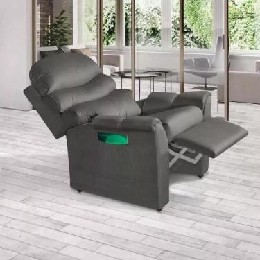 Imagem de Poltrona Do Vovô Grecia  Veludo Cinza  - Luapa Estofados 