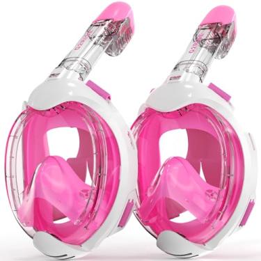 Imagem de G2RISE Máscara De Snorkel Infantil Conjunto De Snorkel Facial Completo, Equipamento De Snorkel Para Crianças Com Visão Panorâmica De 180 Graus, Anti-Vazamento E Antiembaçante (Pacote Com 2)