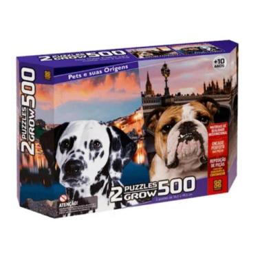 Imagem de Quebra Cabeça Puzzle Duplo Pets Suas Origens 500 Peças Grow