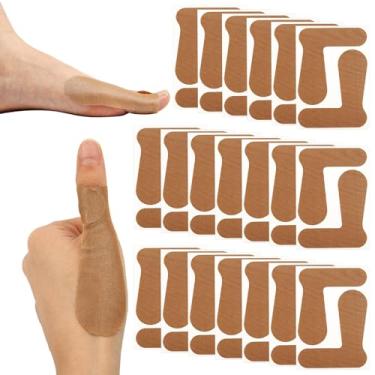 Imagem de 20 peças de fita de suporte de polegar pré-cortada, adesivos autoadesivos de cinesiologia para esportes e trabalhos domésticos, tiras elásticas de proteção de polegar de algodão melhoram a