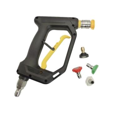 Imagem de WeiLaiKeQi Arruela de alta pressão curta com conector rápido de 1/4 ”com 5 bocais giratórios plugue de 3/8" para limpeza de casa para jardim interior externo
