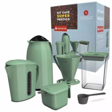 Imagem de Kit Café Super Prático Garrafa Leiteira Suporte Filtro 6 Pçs Unitermi,