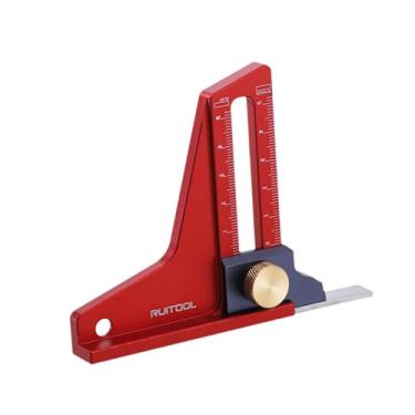 Imagem de ＡＷＨＡＯ Medidor de altura de serra de mesa, régua de medição de profundidade de escala dupla ajustável para madeira, Métrica 0 a 5mm