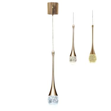 Imagem de Lustre Pendente Cristal Gota 3 em 1 Iluminaçao Casa Sala de Estar Quarto Cabeceira Moderno Ambiente Luxo Residencial Comercial